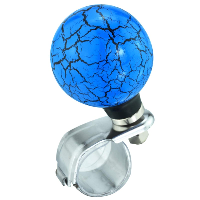 Lunsom Ball Steering Wheel Knob Marbling Round Suicide Spinner Turning Grip Helper Driving Power Aid Handle Control Car Booster Fit Most Vehicle (Blue) - Image 4